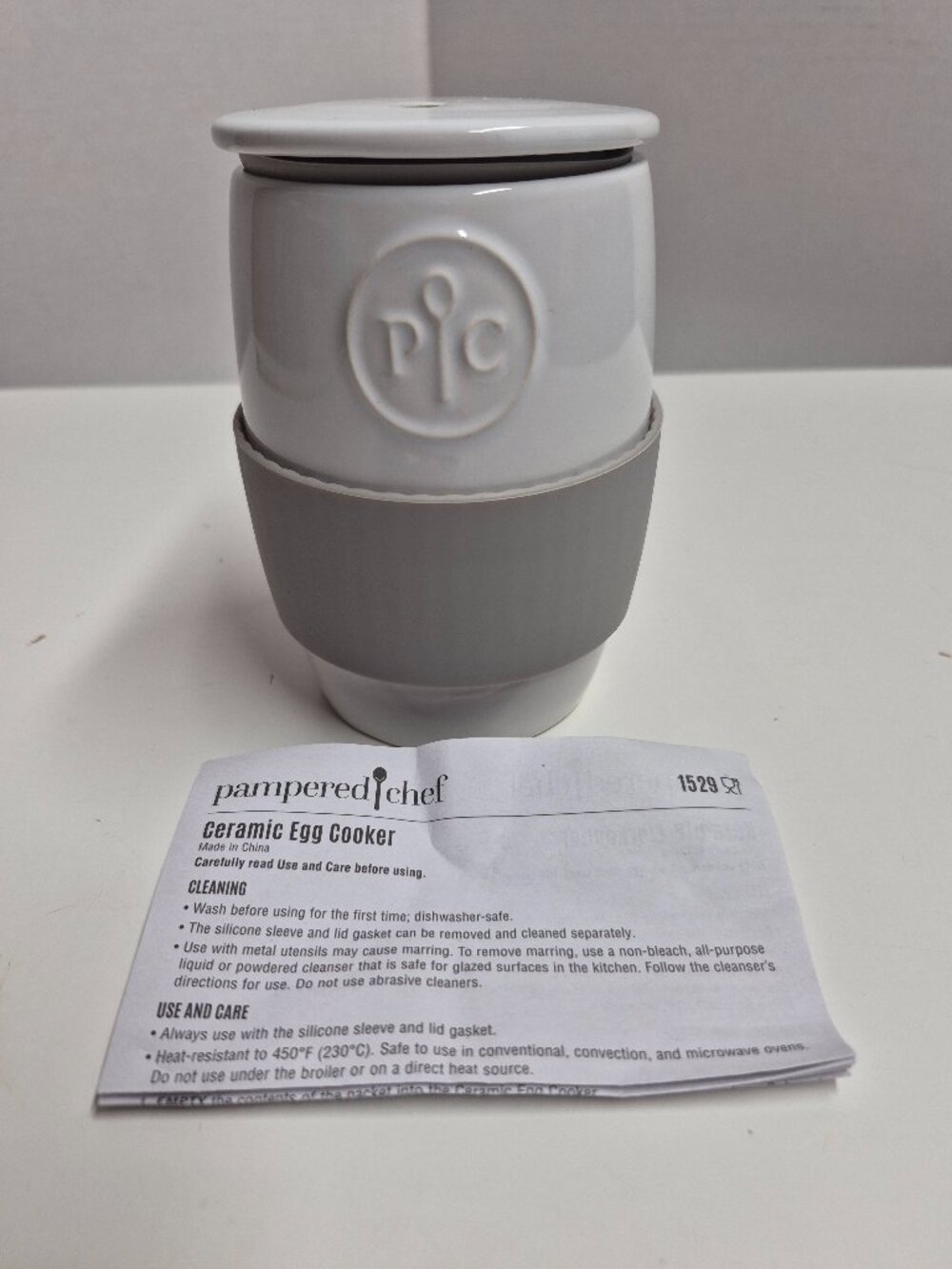 Pampered Chef Ceramic Egg Cooker 1529 + Instructions